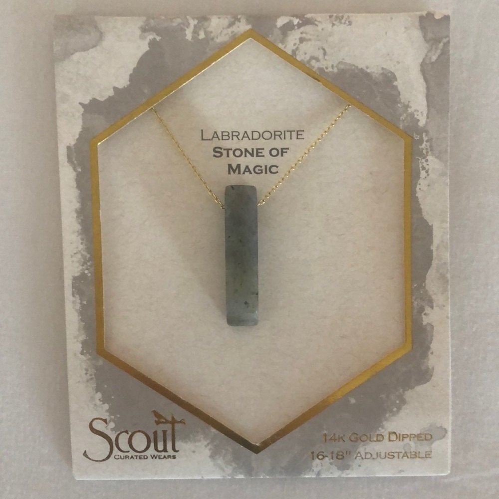 Labradorite Gold Dipped Necklace - image 1
